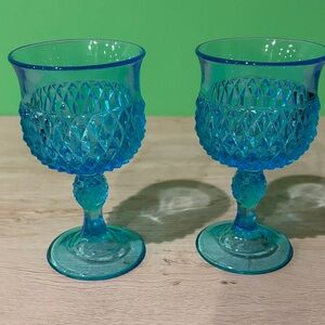 Set of 2 Indiana glass Diamond Point